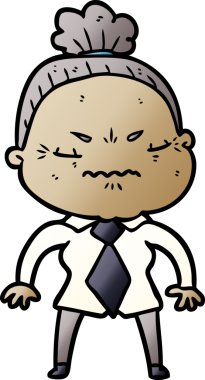 Çizgi film bir insan tarafından çizilmiş yaşlı bir kadın tarafından rahatsız edildi.