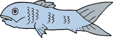 bir insan tarafından çizilmiş karikatür balığı