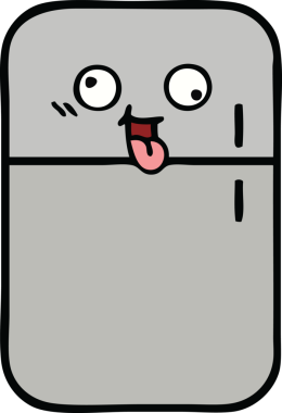 Bir insan tarafından çizilmiş buz dolabı karikatürü.