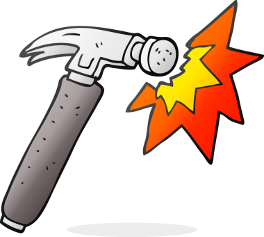 Bir insan tarafından çizilmiş serbest çizim çekiç.