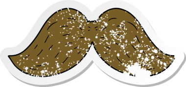 Bir insan tarafından çizilmiş karikatür bıyığının sıkıntılı çıkartması.