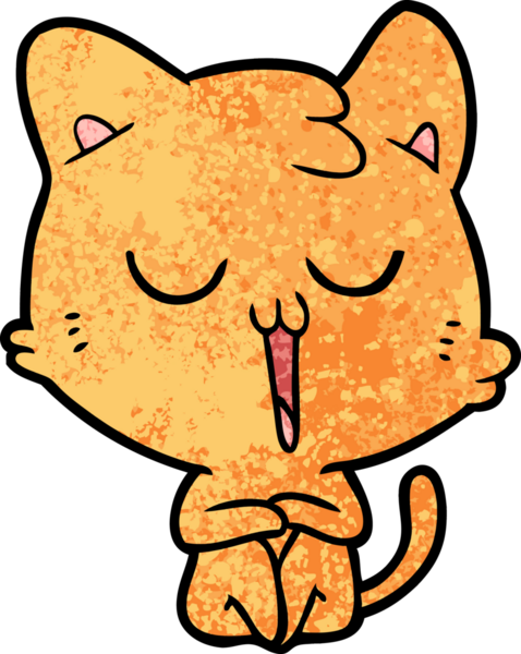 Bir insan tarafından çizilmiş çizgi film kedisi.