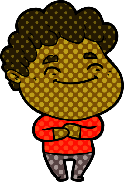 Bir insan tarafından çizilmiş çizgi film dostu bir adam.