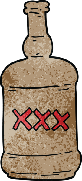 Bir insan tarafından çizilmiş karalama ruhları şişesi.