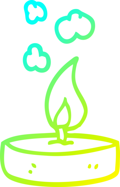 Bir insan tarafından çizilmiş karikatür kokulu bir mumun soğuk gradyan çizimi