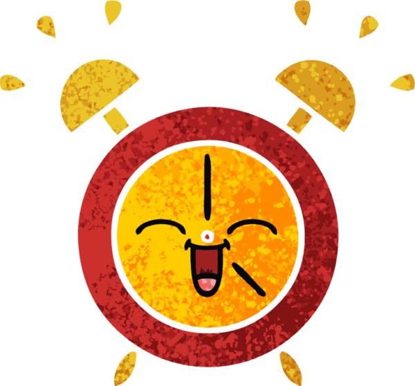 Bir insan tarafından çizilmiş alarm saatinin retro çizim tarzı karikatürü