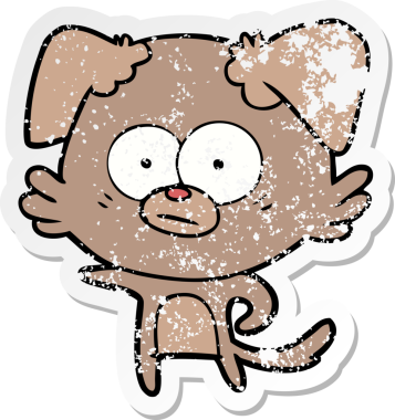 Bir insan tarafından çizilmiş sinirli bir köpek karikatürü.