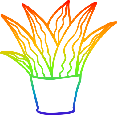 gökkuşağı gradyan çizgi çizimi bir insan tarafından çizilmiş bir karikatür ev bitkisi