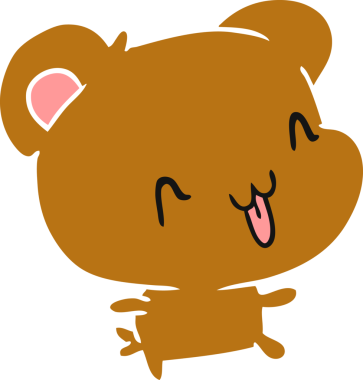 Bir insan tarafından çizilmiş güzel, mutlu bir ayı.