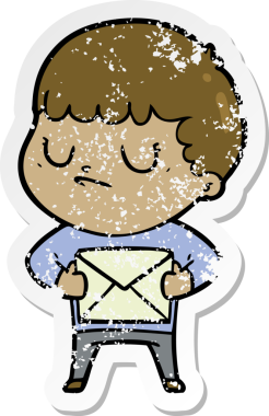 Bir insan tarafından çizilmiş huysuz bir çocuğun sıkıntılı çıkartması.