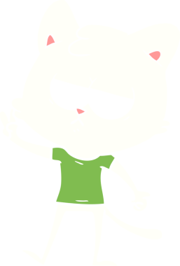 Sıkıcı düz renkli çizgi film kedisi bir insan tarafından çizildi