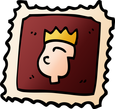 Bir insan tarafından çizilmiş bir karton pul.