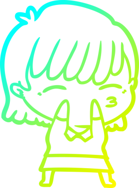 Bir insan tarafından çizilmiş bir karikatür kadın çizimi.