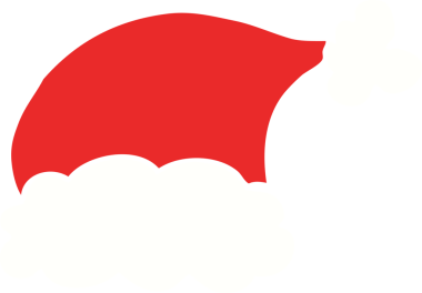 Bir insan tarafından çizilmiş karalama Noel Baba şapkası.