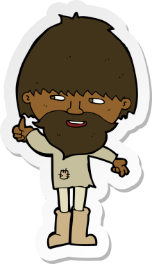 Bir insan tarafından çizilmiş Wellington çizmeli bir hippi karikatür çıkartması.