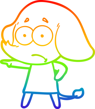 gökkuşağı gradyan çizgi çizimi bir insan tarafından çizilmiş belirsiz fil kız çizimi