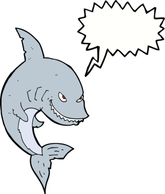 Bir insan tarafından çizilmiş komik bir köpek balığı.