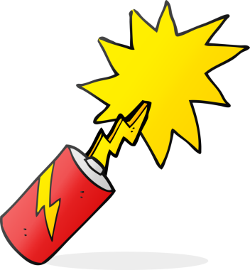 Bir insan tarafından çizilmiş karikatür bataryası.