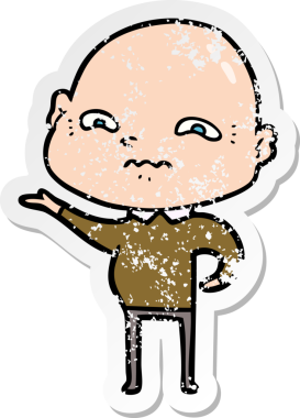 Bir insan tarafından çizilmiş gergin bir adamın sıkıntılı çıkartması.