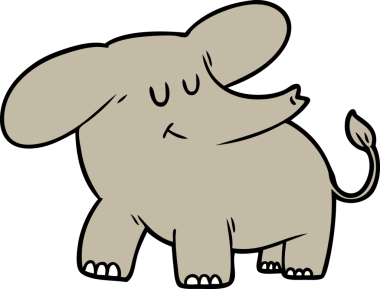 Bir insan tarafından çizilmiş bir fil.