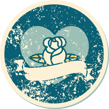 Bir insan tarafından çizilmiş kalp gülü ve bayrağının sembolik dövmeli resmi.