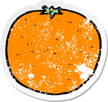 Bir insan tarafından çizilmiş portakal çizgi filminin gerilimli yapıştırması.