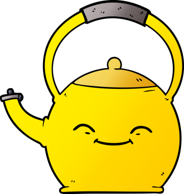 Bir insan tarafından çizilmiş bir çaydanlık.