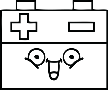 Bir insan tarafından çizilmiş araba aküsünün çizgi çizimi