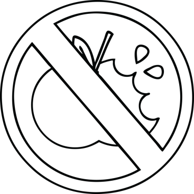 Bir insan tarafından çizilmiş, yeme yasağı işareti çizgi çizimi.