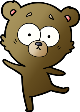 Bir insan tarafından çizilmiş endişeli ayı karikatürü.