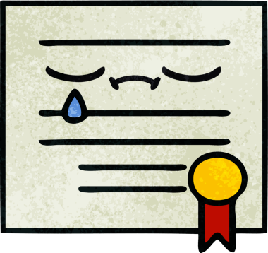 Bir insan tarafından çizilmiş mezuniyet diplomasının retro grunge dokusu.