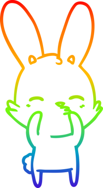 gökkuşağı gradyan çizimi bir insan tarafından çizilmiş meraklı tavşan çizgi filmi