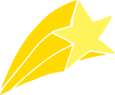 Bir insan tarafından çizilmiş düz renkli çizgi film yıldızı