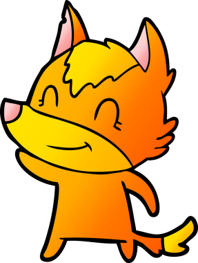 Bir insan tarafından çizilmiş tilki çizgi film karakteri