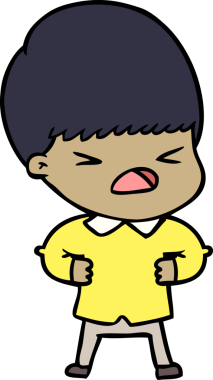 Çizgi film bir insan tarafından çizilmiş stresli adam