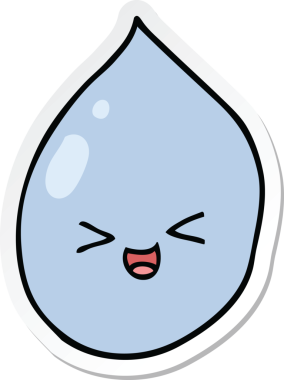 Bir insan tarafından çizilmiş karikatür yağmur damlası.