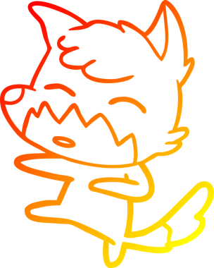 Bir insan tarafından çizilmiş bir tilkinin sıcak çizgi çizimi