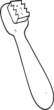 bir insan tarafından çizilmiş bir diş fırçası.