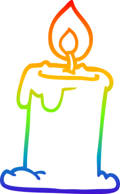 gökkuşağı gradyan çizgi çizimi bir insan tarafından çizilmiş mum