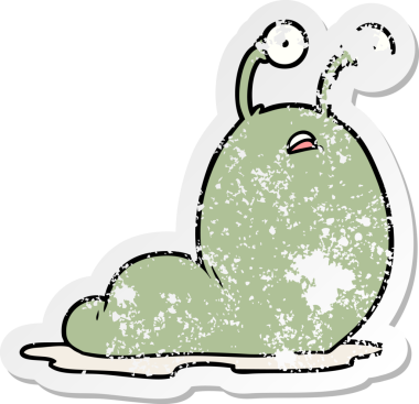 Bir insan tarafından çizilmiş karikatür sümüklü böceği.