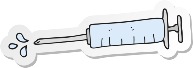 Bir insan tarafından çizilmiş tıbbi iğnenin çıkartması.