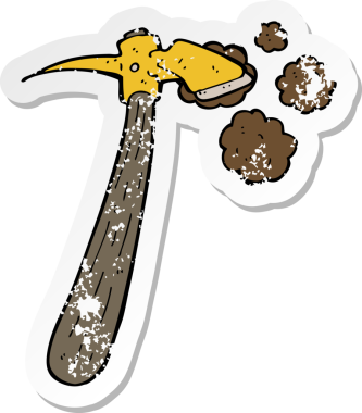 Bir insan tarafından çizilmiş bir baltanın gerilimli çıkartması.