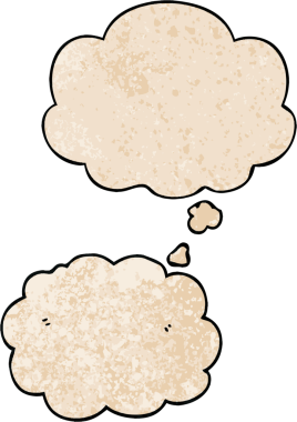 bir insan tarafından çizilmiş grunge desen biçiminde düşünce baloncuğu olan çizgi film bulutu