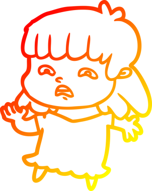 İnsan tarafından çizilmiş endişeli bir karikatür çizimi.