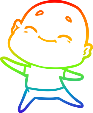 gökkuşağı gradyan çizimi mutlu bir çizgi kel adamın çizimi bir insan tarafından çizildi