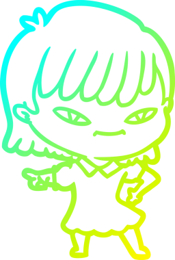 Bir insan tarafından çizilmiş bir karikatür kadın çizimi.