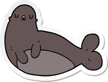 Bir insan tarafından çizilmiş karikatür mührü çıkartması.