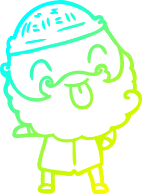 Soğuk gradyan çizgisi, sakallı bir adamın bir insan tarafından çizilmiş dili.