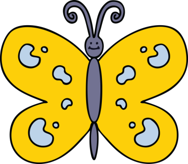 Bir insan tarafından çizilmiş garip bir kelebek çizimi.