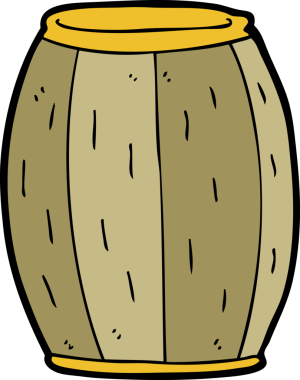 Bir insan tarafından çizilmiş bira fıçısı.